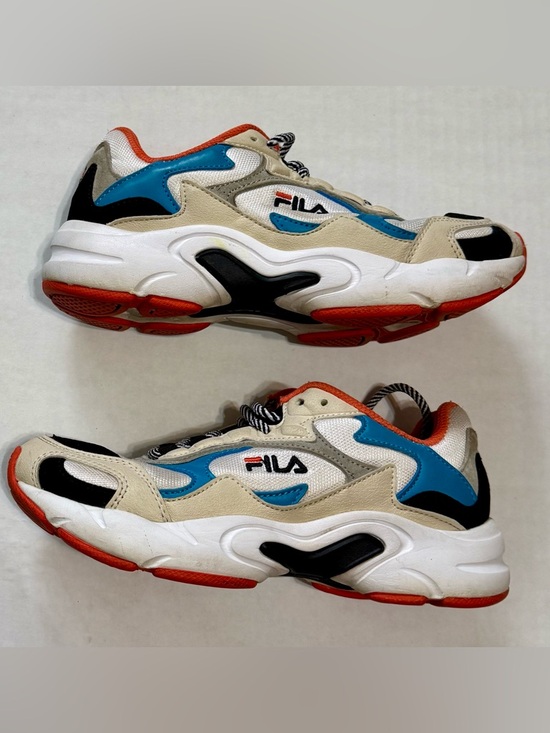 Fila Shoes - FILA Ray Tracer Chunky Sneakers White Blue Orange Women's 6